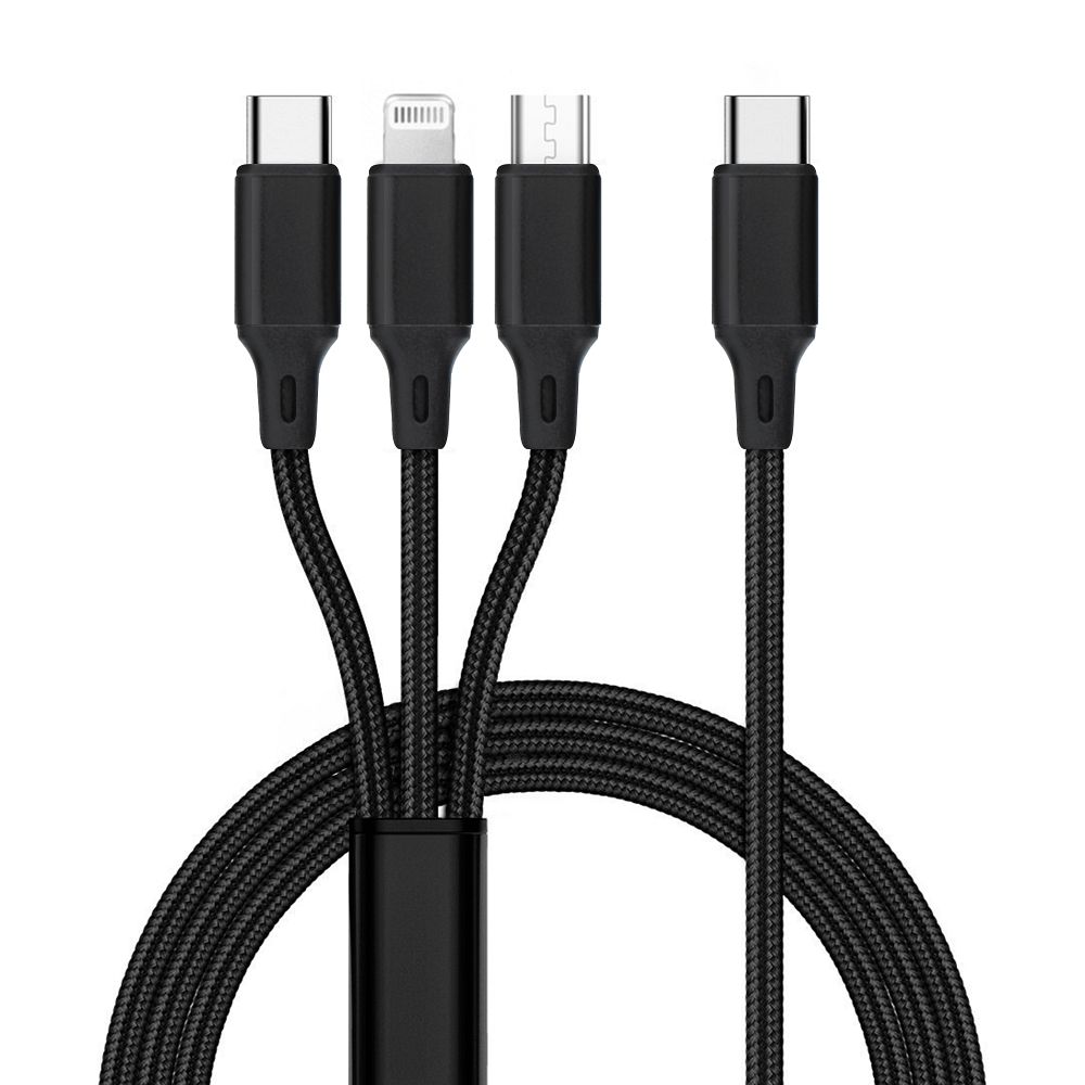 Kaapeli 3in1 Type C - Lightning / Type C / Micro USB 2,4A C171 1,2 m musta