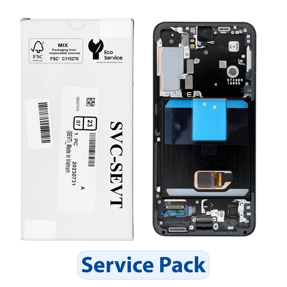 ServicePack LCD-näyttö SAMSUNG S22 S901 GH82-27520E harmaa