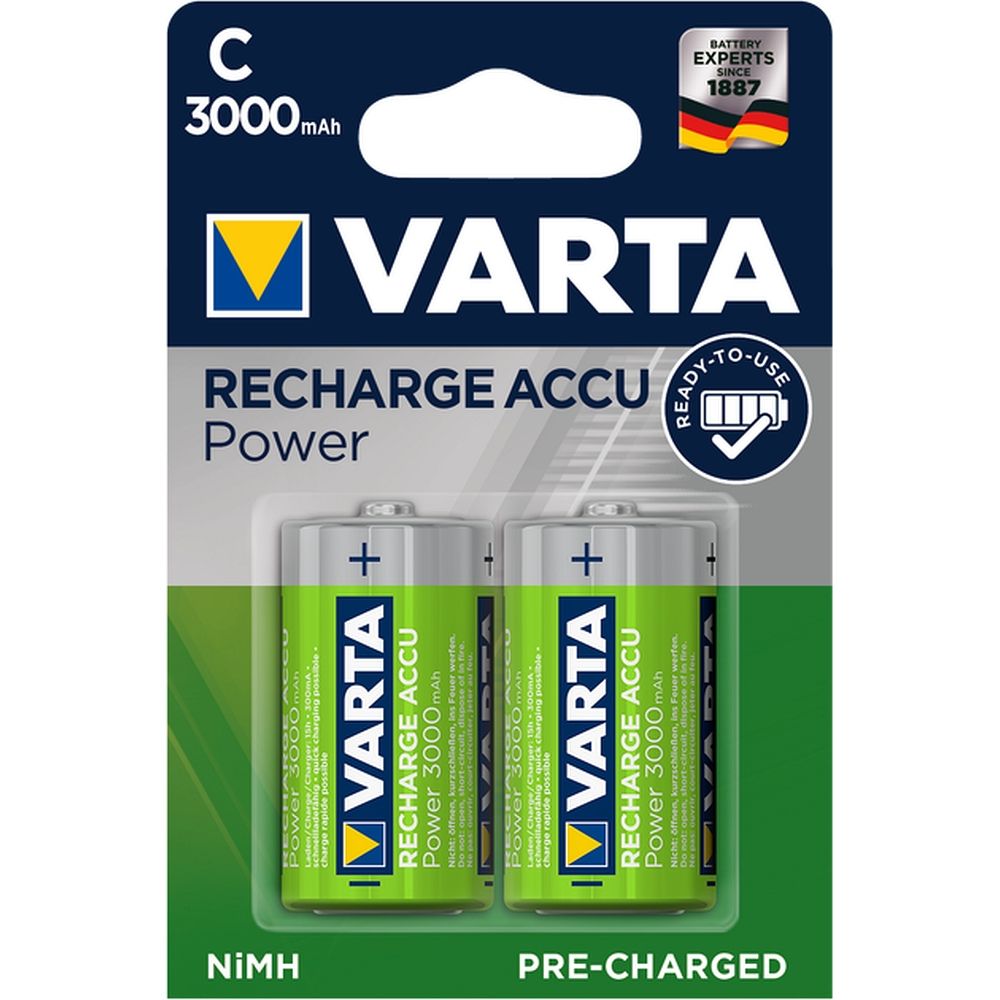 VARTA ladattava paristo R14 (Type C) 3000mAh Accu Power 2 kpl