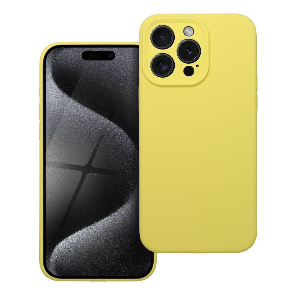 Silikoninen Suojakuori iPhone 15 PRO MAX:lle 2mm keltainen