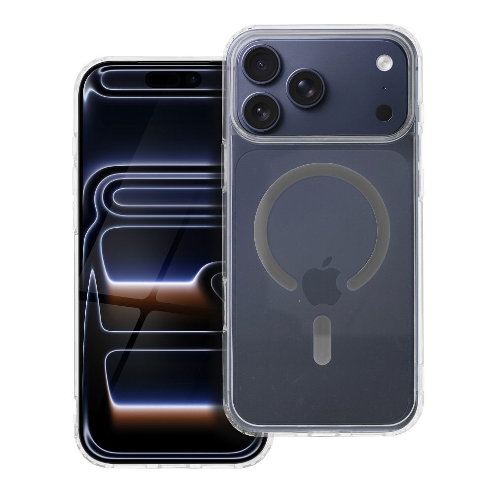Suojakuori iPhone 17 PRO MAX:lle Drop Glue Colorful Ring Mag Cover MagSafe-yhteensopiva harmaa