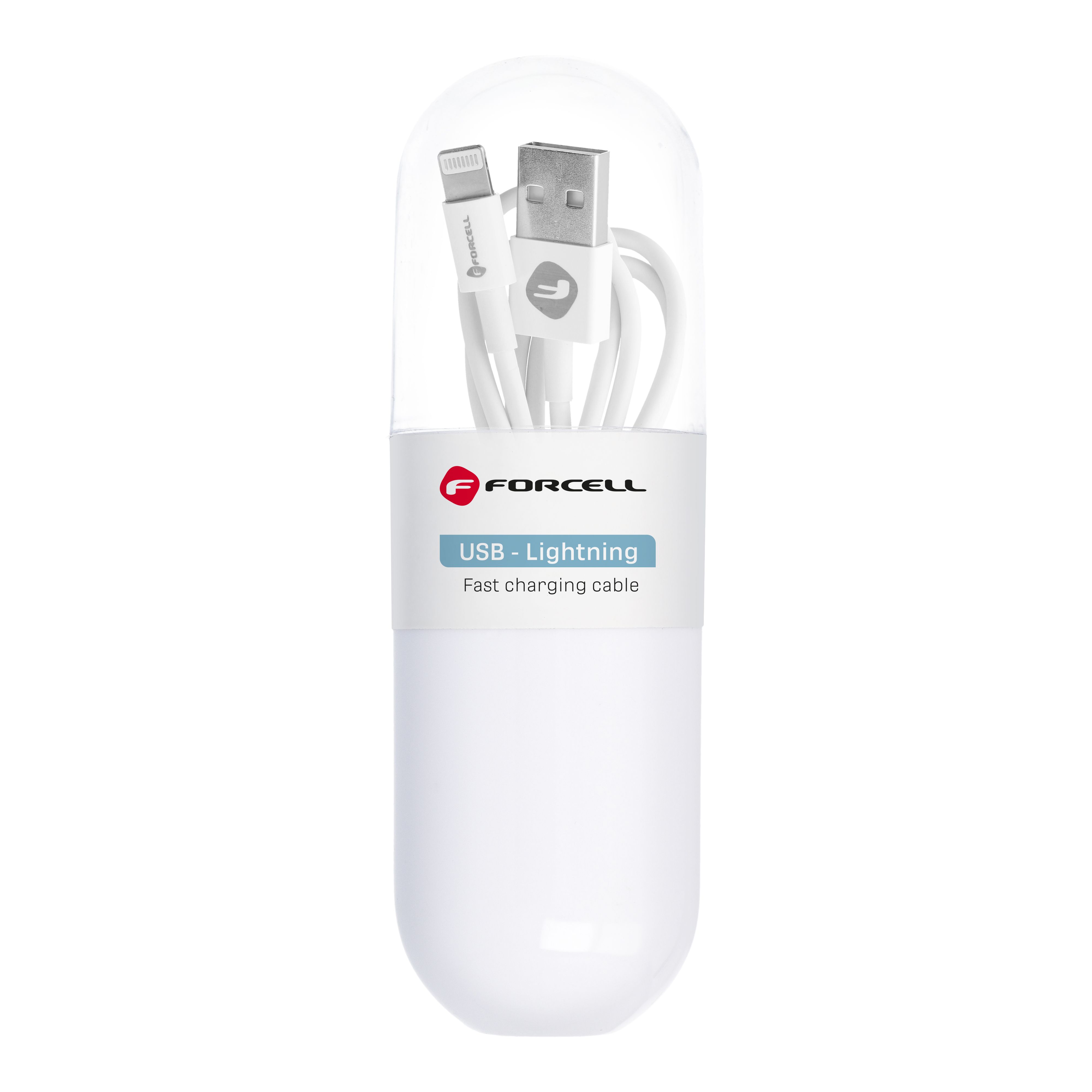 Cable USB A to Lightning Forcell F-Energy 1A Tube 1 m C316 white