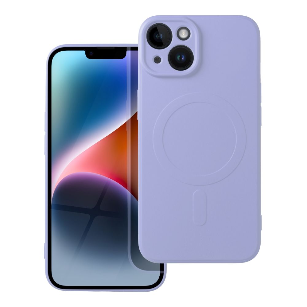 Silikoninen Mag Cover iPhone 14:lle yhteensopiva MagSafen kanssa violetti