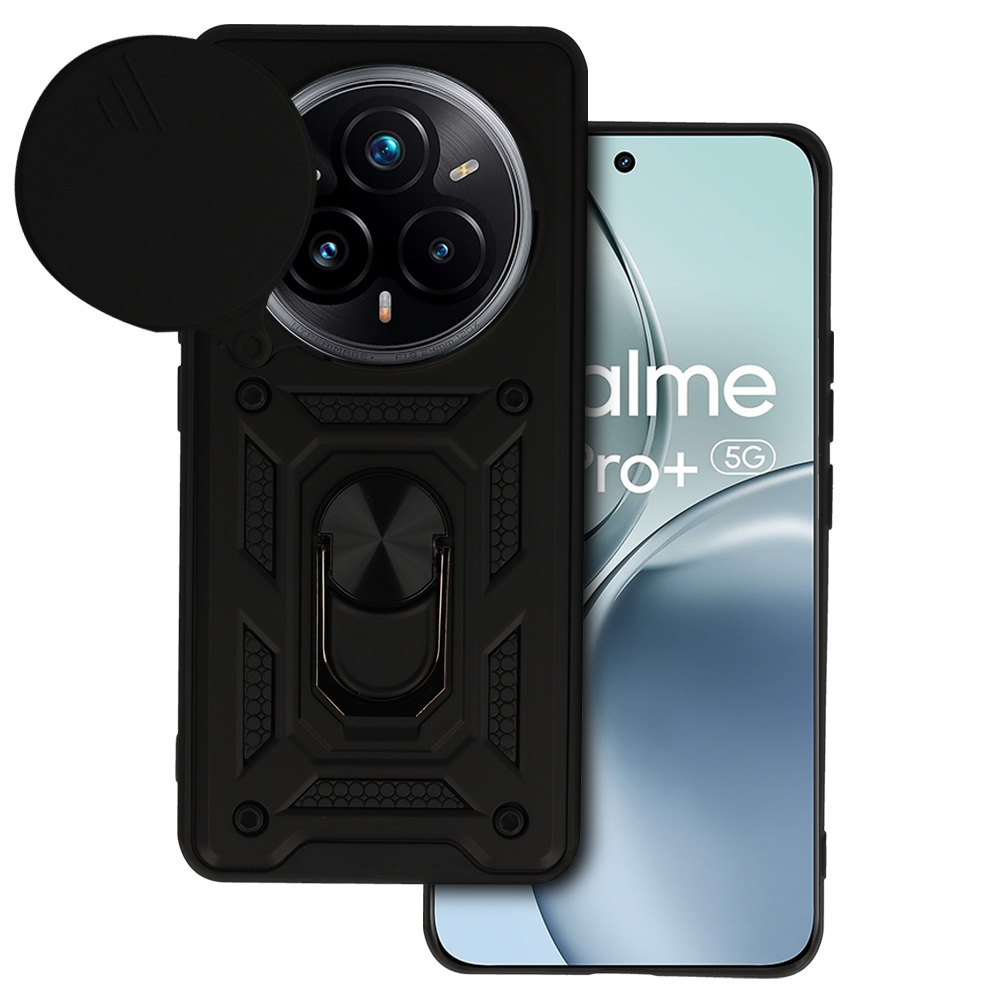 Slide Camera Armor Suojakuori Realme 14 Pro 5G:lle musta