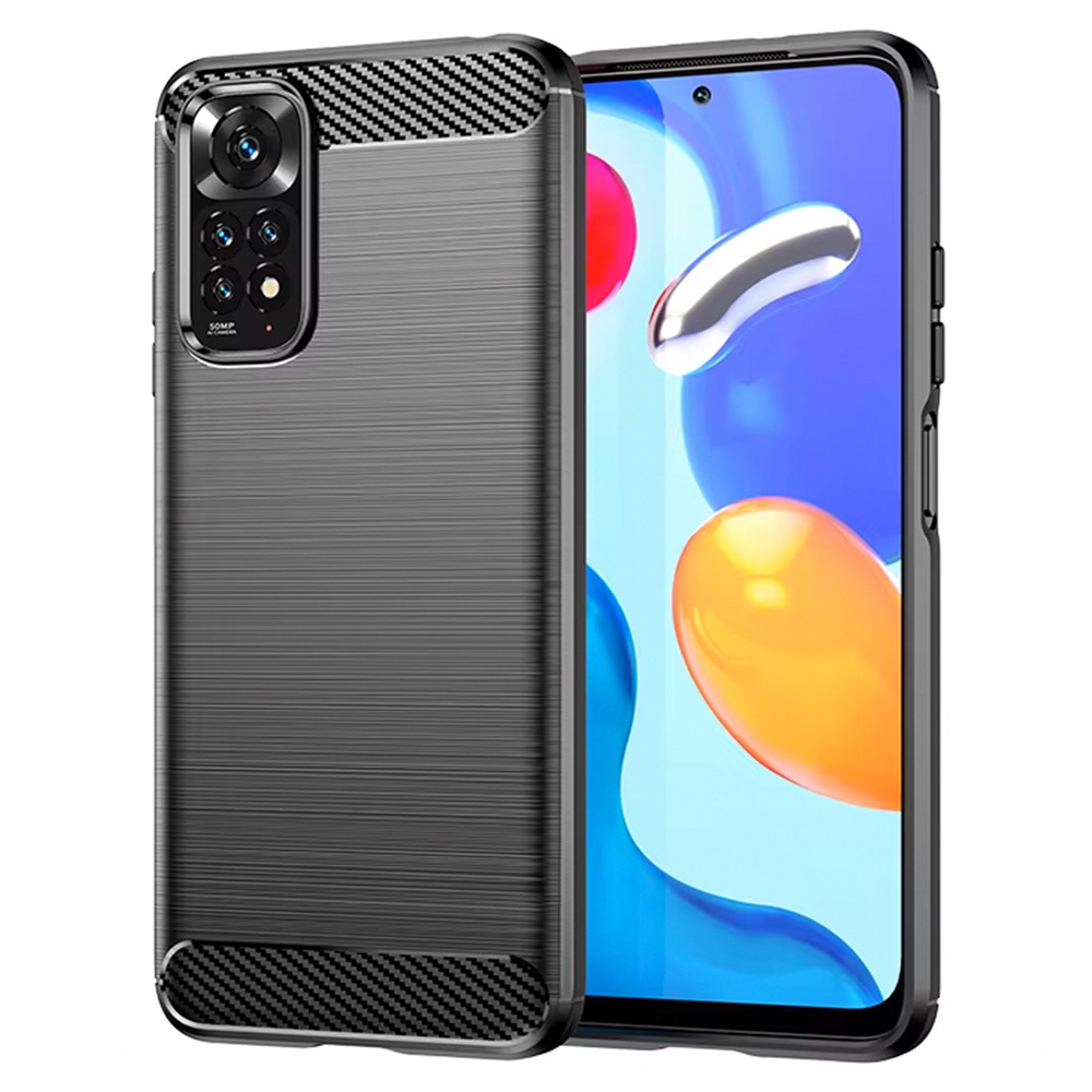 Carbon Suojakuori Xiaomi Redmi Note 11/Note 11S:lle musta