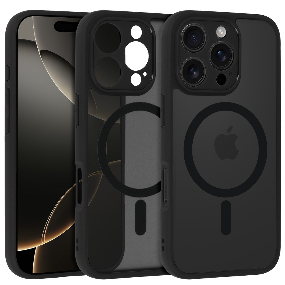 Full Matte Mag Cover iPhone 16 Pro Max:lle musta