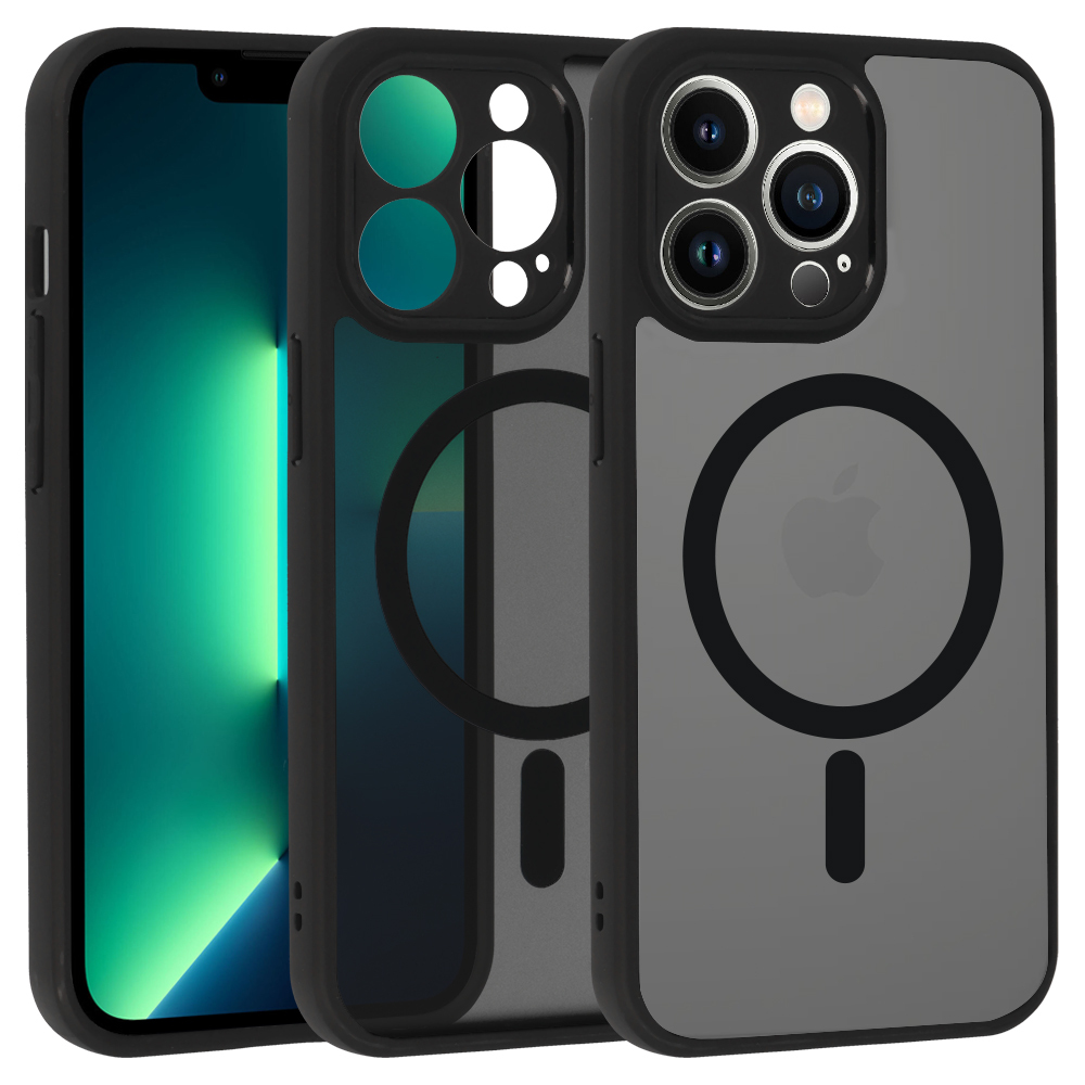Full Matte Mag Cover iPhone 13 Pro:lle musta