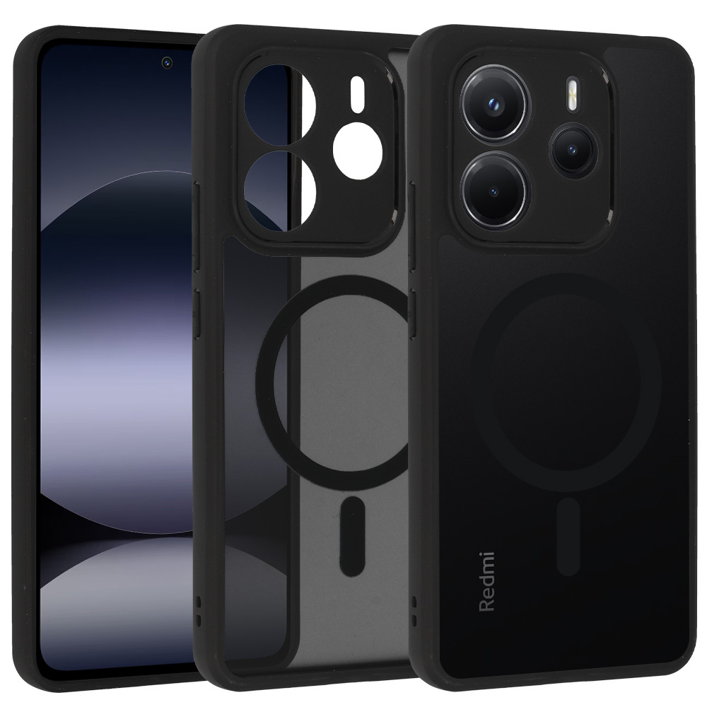 Full Matte Mag Cover Xiaomi Redmi Note 14 5G:lle musta