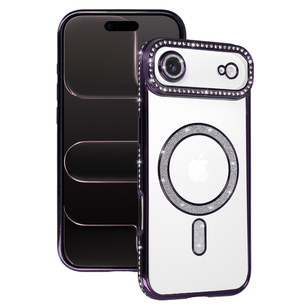 Bling MagSafe Suojakuori iPhone 17 Air:lle violetti