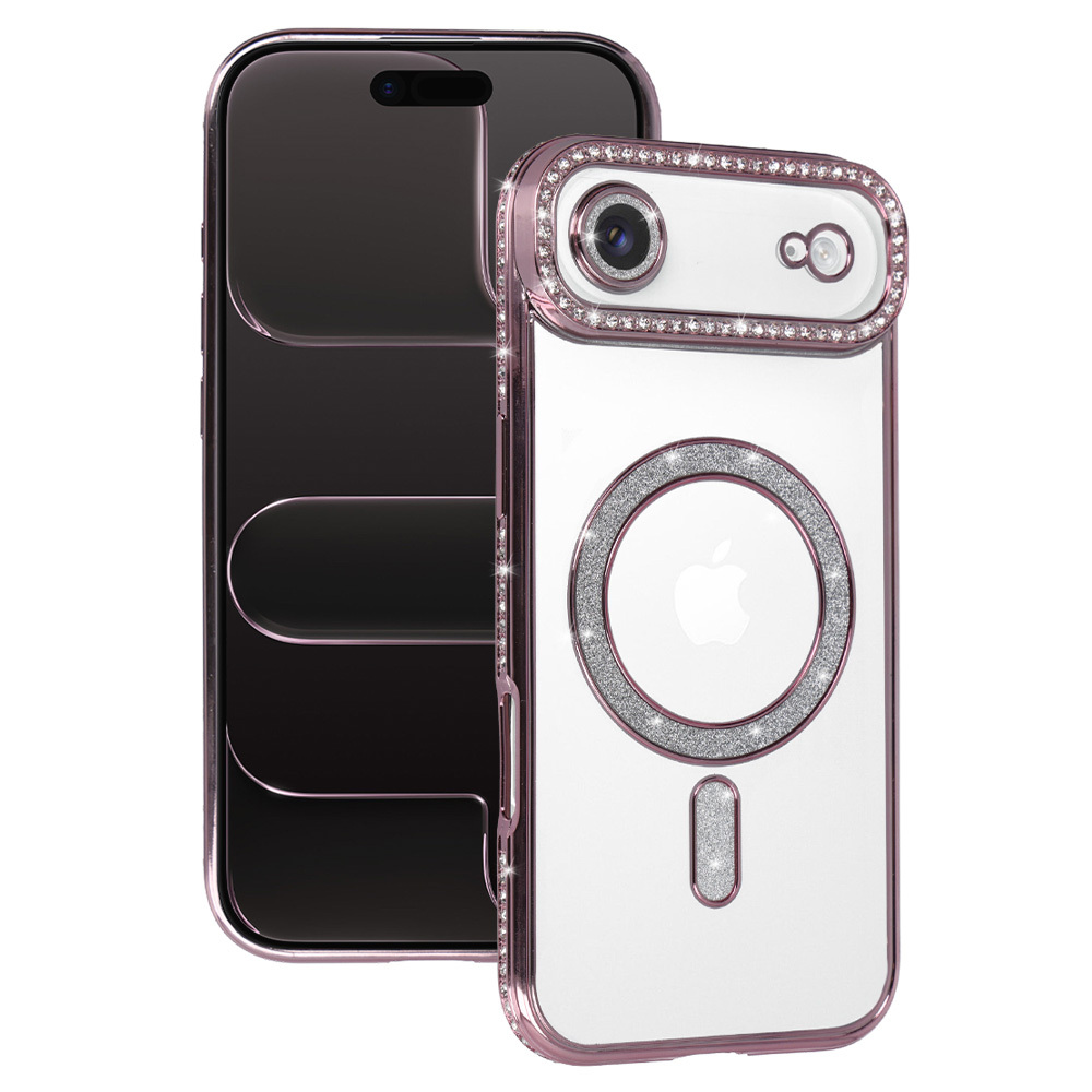 Bling MagSafe Suojakuori iPhone 17 Air:lle vaaleanpunainen