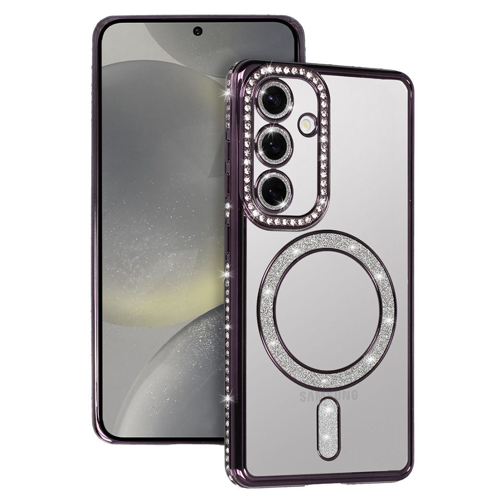 Bling MagSafe suojakuori Samsung Galaxy S25 FE violetti