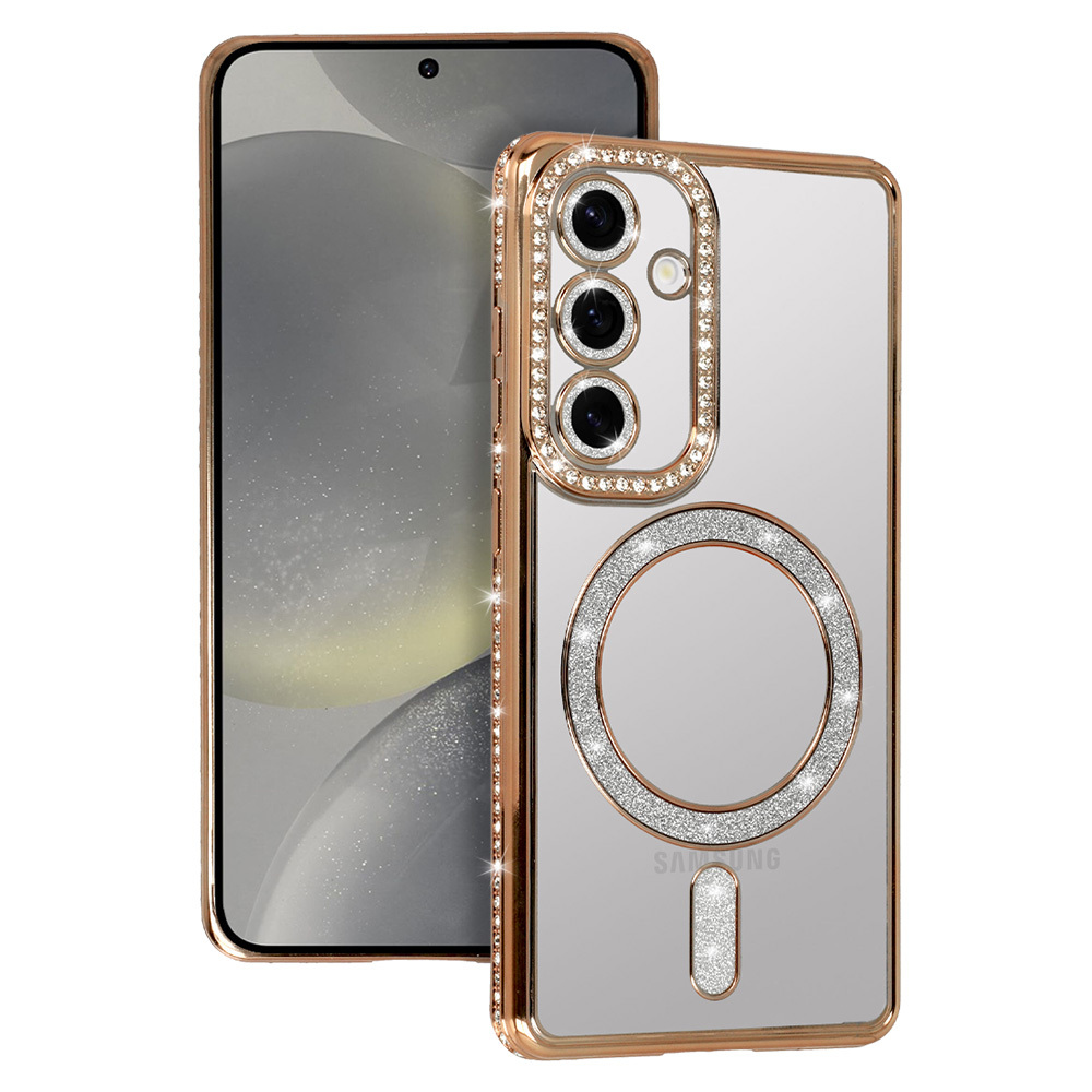 Bling MagSafe suojakuori Samsung Galaxy S25 FE kulta