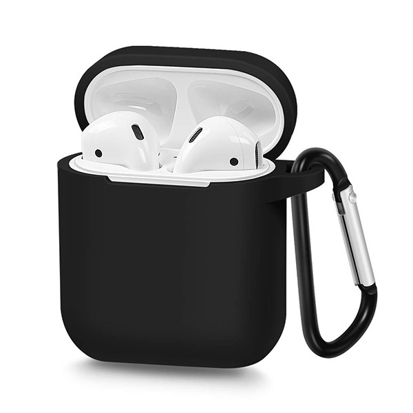 Silikonisuojakuori AirPods-kuulokkeille - tyyppi 1 - musta