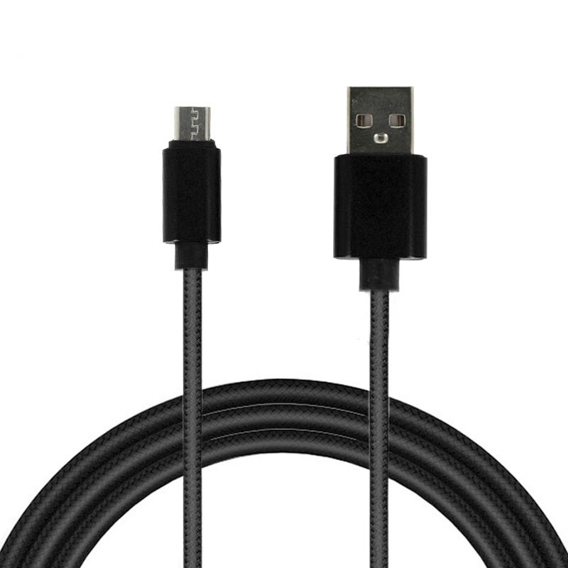 Kaapeli TYPE 1 - USB - Micro USB - metalliliittimet QC 3.0 1 metri musta