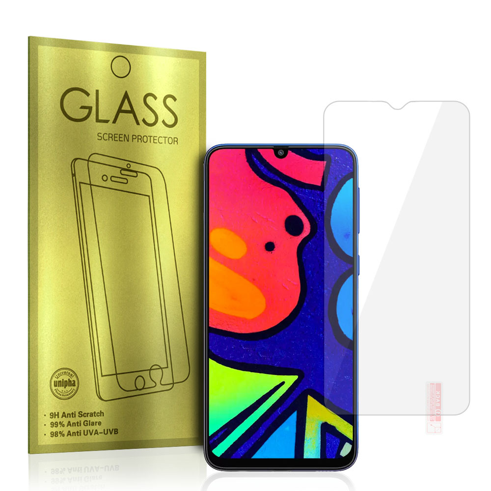 Karkaistu lasi Gold Samsung Galaxy F41 / A20 / M30 / M30S / Huawei Y7 2019 / Xiaomi Mi 9 / VIVO Y9S:lle