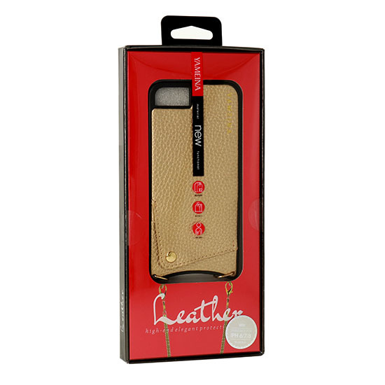 Simply nahkainen laukkusuojakuori iPhone XS Max:lle - kultainen