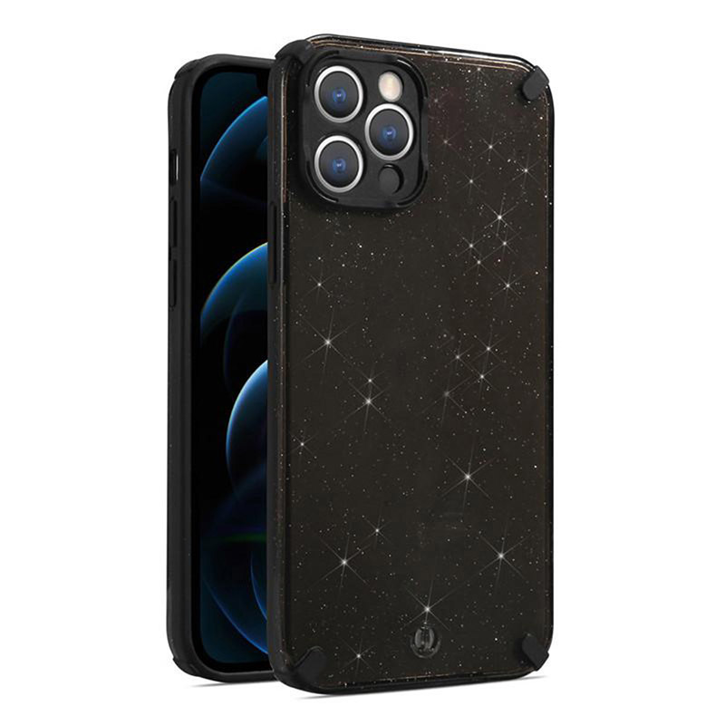 Armor Glitter Suojakuori iPhone 12 Pro Max musta