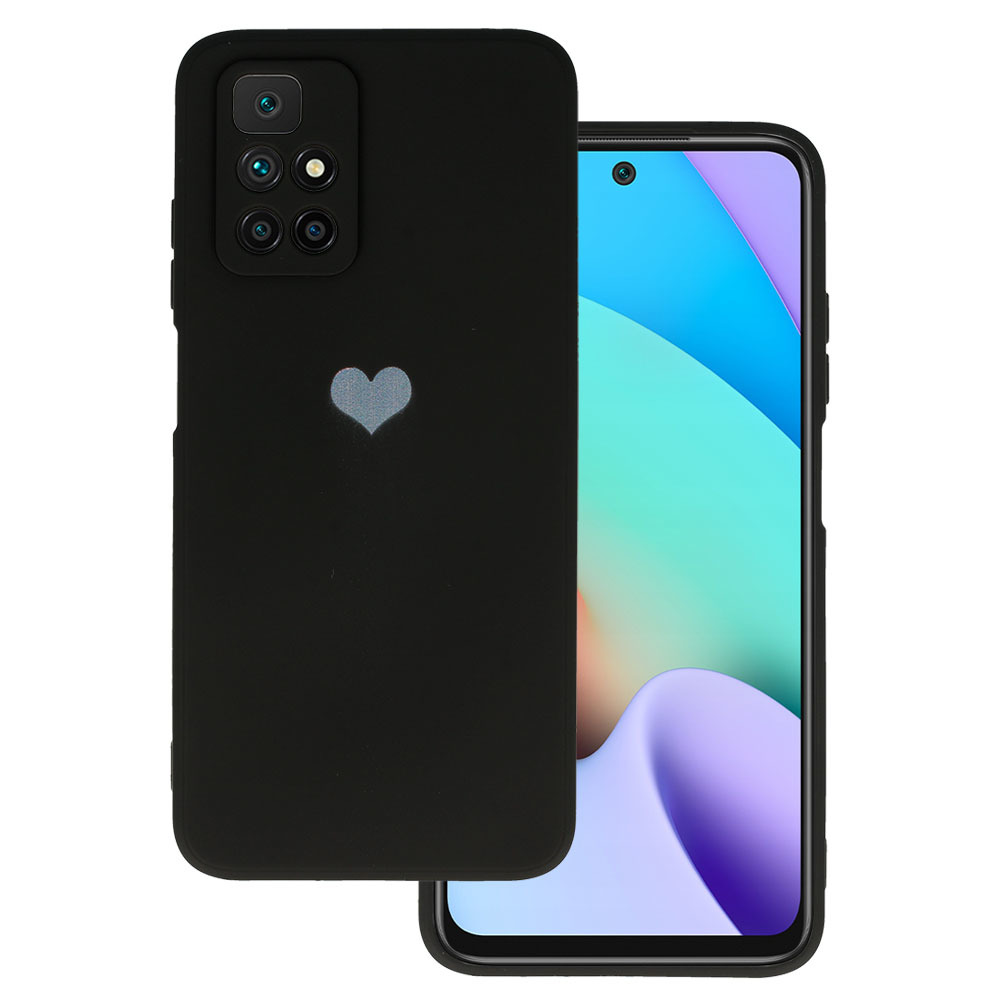Vennus Silikoninen Heart Suojakuori Xiaomi Redmi 10:lle design 1 musta