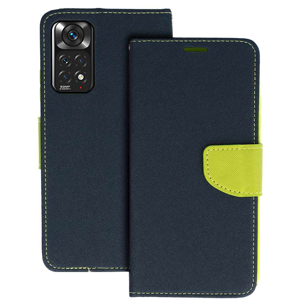 Fancy Suojakuori Xiaomi Redmi Note 11 5G/Note 11S 5G/Poco M4 Pro 5G:lle laivastonsininen-limetinvihreä