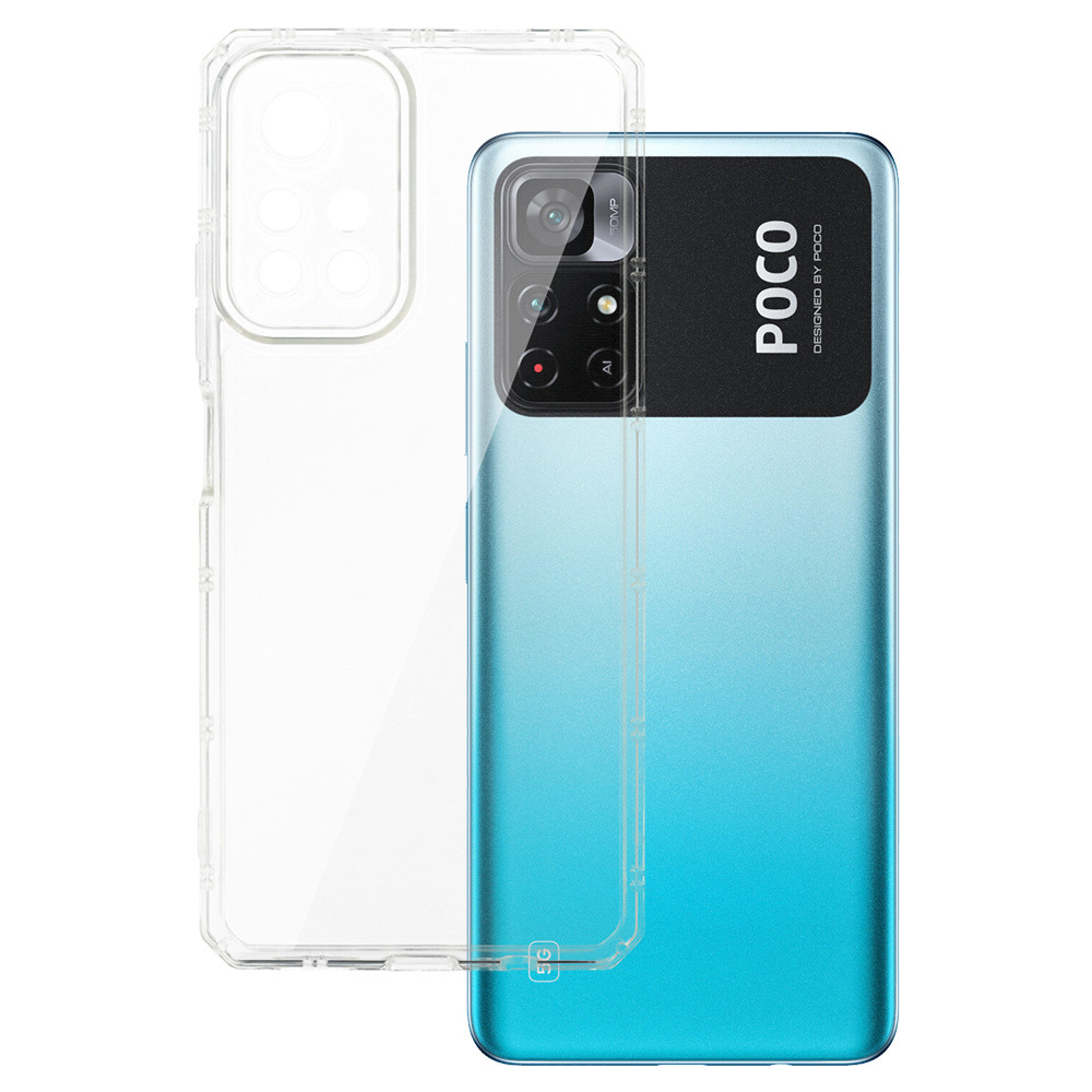 Armor Antishock Suojakuori Xiaomi Redmi Note 11 5G/Note 11S 5G/Poco M4 Pro 5G:lle läpinäkyvä