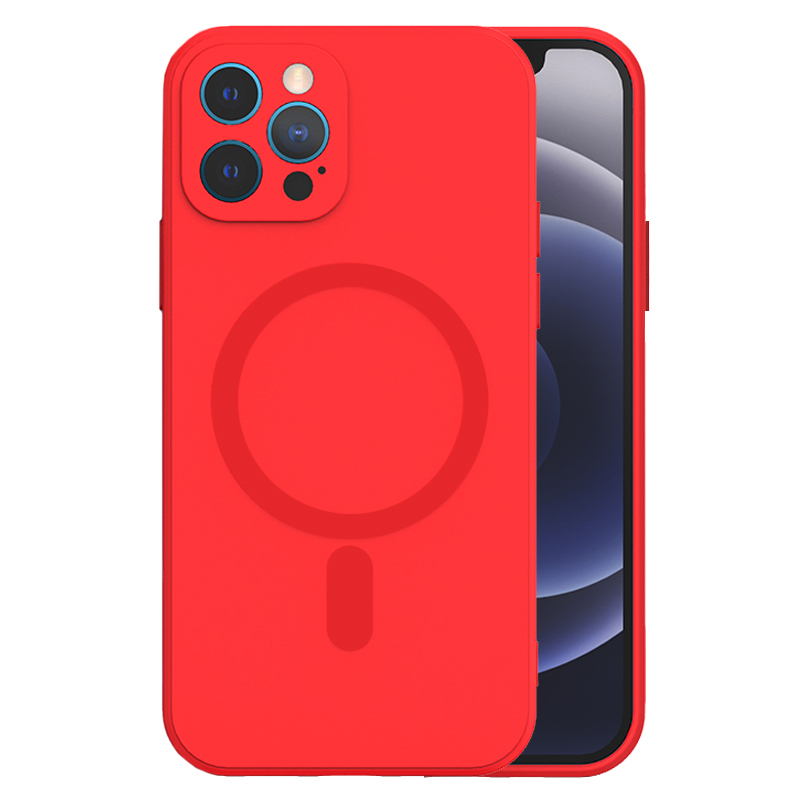 TEL PROTECT MagSilicone Suojakuori iPhone 13 Pro:lle punainen