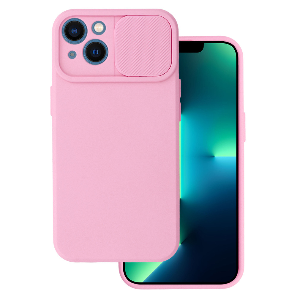 Camshield Soft Suojakuori iPhone 13:lle vaaleanpunainen