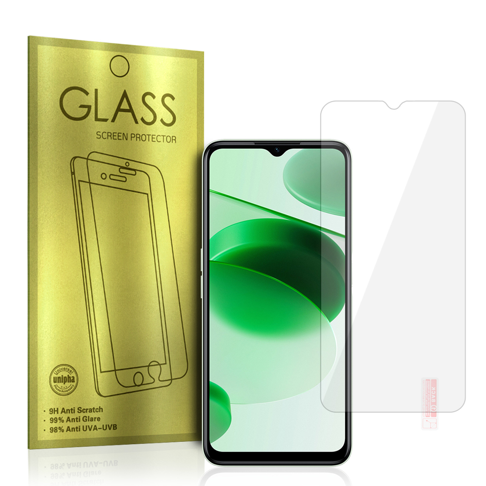 Karkaistu lasi kultainen kehys Realme C35:lle