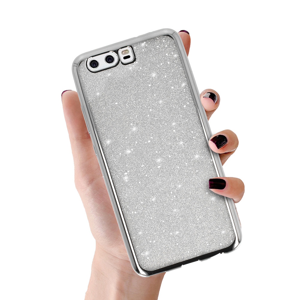 Elektro Glitter Suojakuori Huawei P10:lle - hopeinen