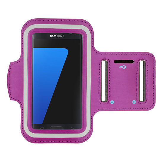 Armband SLIM Type 1 Suojakuori iPhone 13/13 Pro/14/14 Pro/15/15 Pro/16/16 Pro / Samsung Galaxy S21/S22/S23/S24:lle (5,5 tuumaa) - violetti