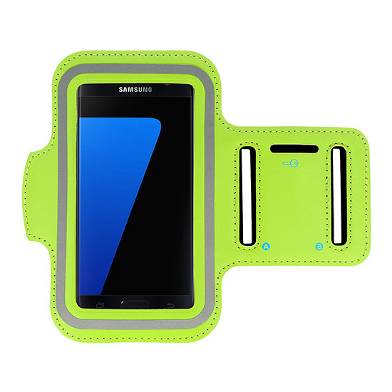 Armband SLIM Type 1 Suojakuori iPhone 13/13 Pro/14/14 Pro/15/15 Pro/16/16 Pro / Samsung Galaxy S21/S22/S23/S24:lle (5,5 tuumaa) - limenvihreä