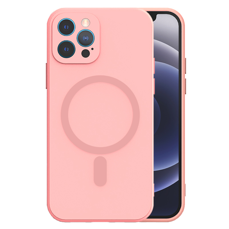 TEL PROTECT MagSilicone Suojakuori iPhone 14 Pro Max:lle vaaleanpunainen