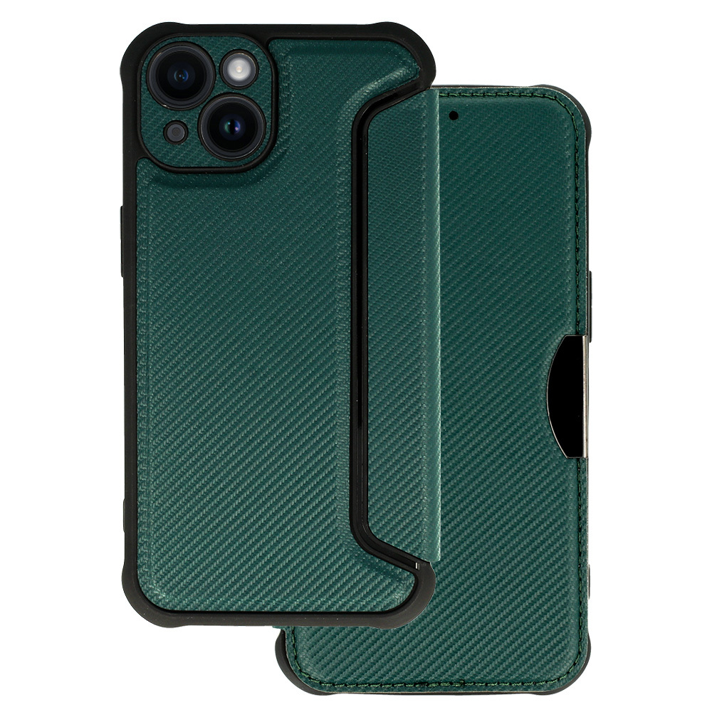 Razor Carbon Läppäsuojakuori iPhone 14:lle tummanvihreä