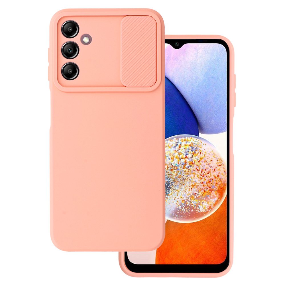 Camshield Soft suojakuori Samsung Galaxy A14 4G/5G:lle lohenpunainen