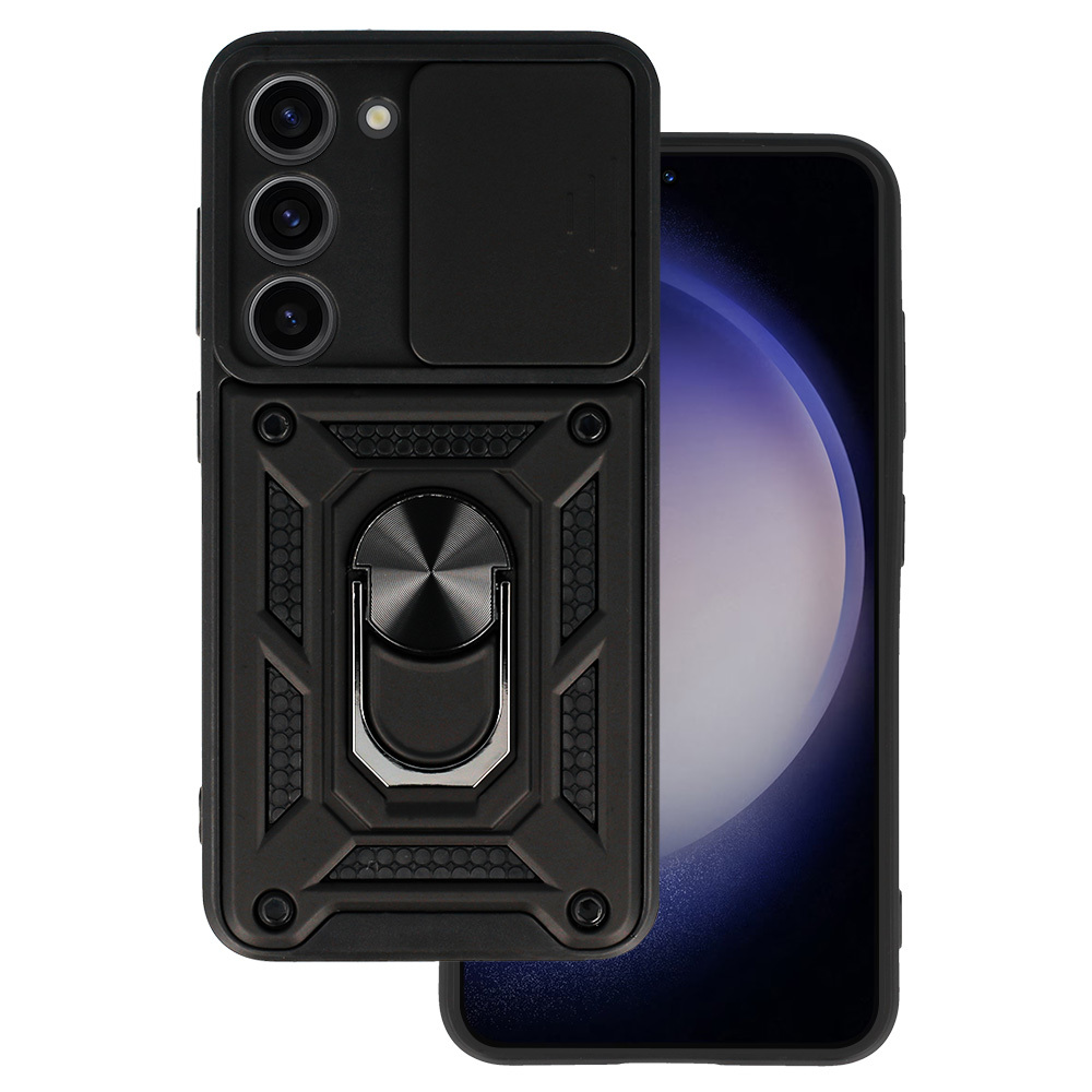 Slide Camera Armor suojakuori Samsung Galaxy S23 Plus:lle musta