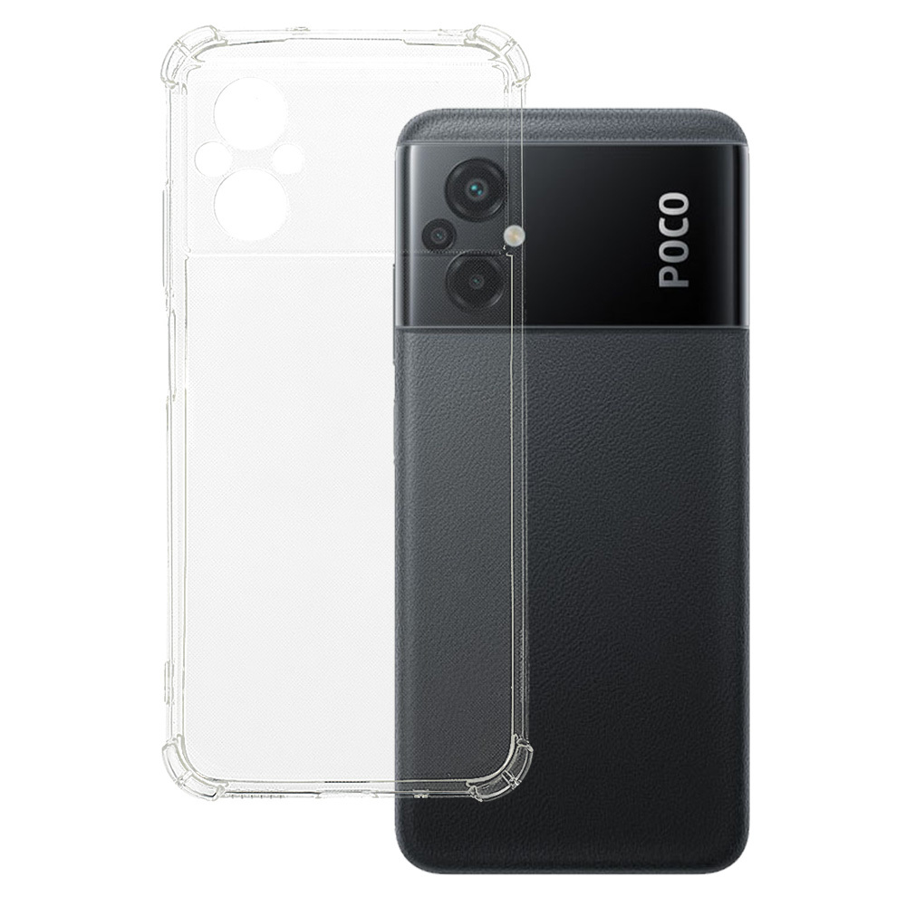 Clin Anti Shock 1,5mm suojakuori Xiaomi Poco M5:lle läpinäkyvä