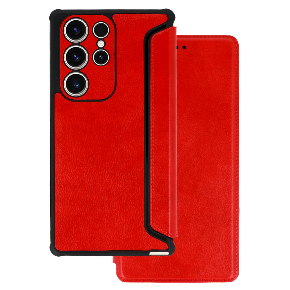 Razor Leather Book Case for Samsung Galaxy S23 Plus red
