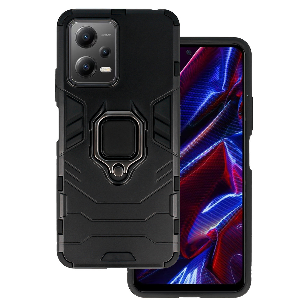 Ring Armor Suojakuori Xiaomi Redmi Note 12 5G/Poco X5:lle musta