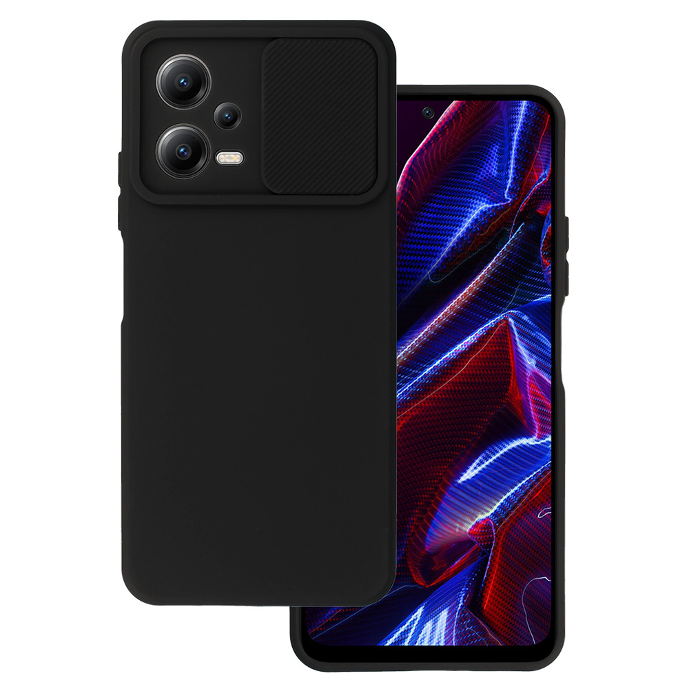 Camshield Soft Suojakuori Xiaomi Redmi Note 12 5G/Poco X5:lle musta