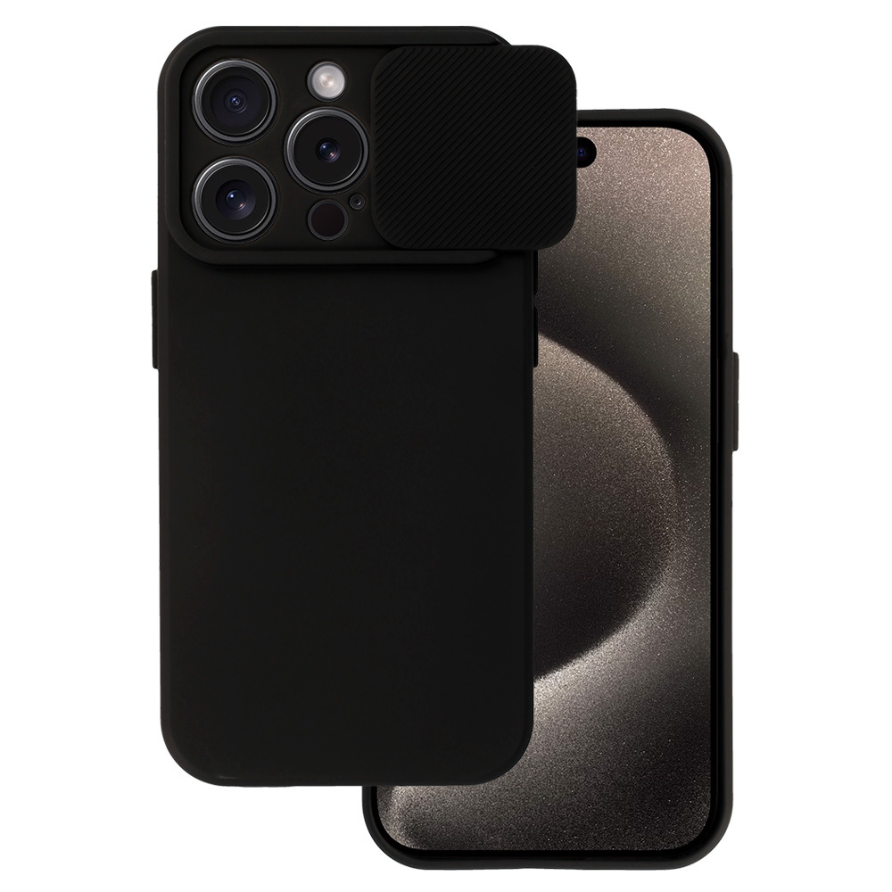 Camshield Soft Suojakuori iPhone 15 Pro:lle - musta