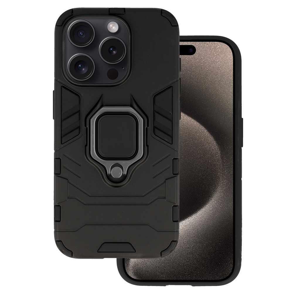 Ring Armor Suojakuori iPhone 15 Pro Max:lle - musta