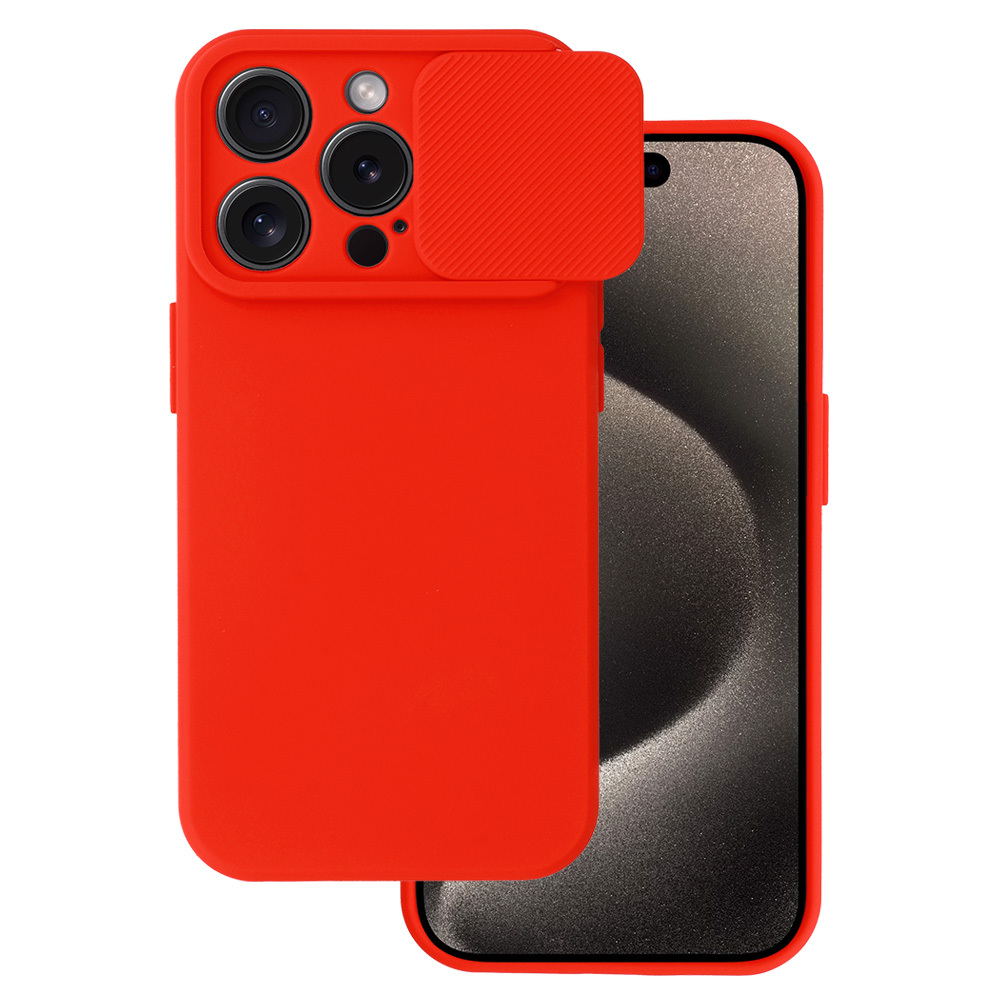 Camshield Soft Suojakuori iPhone 15 Pro:lle - punainen
