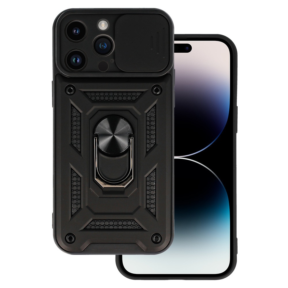 Slide Camera Armor Suojakuori iPhone 15 Pro Max:lle - musta