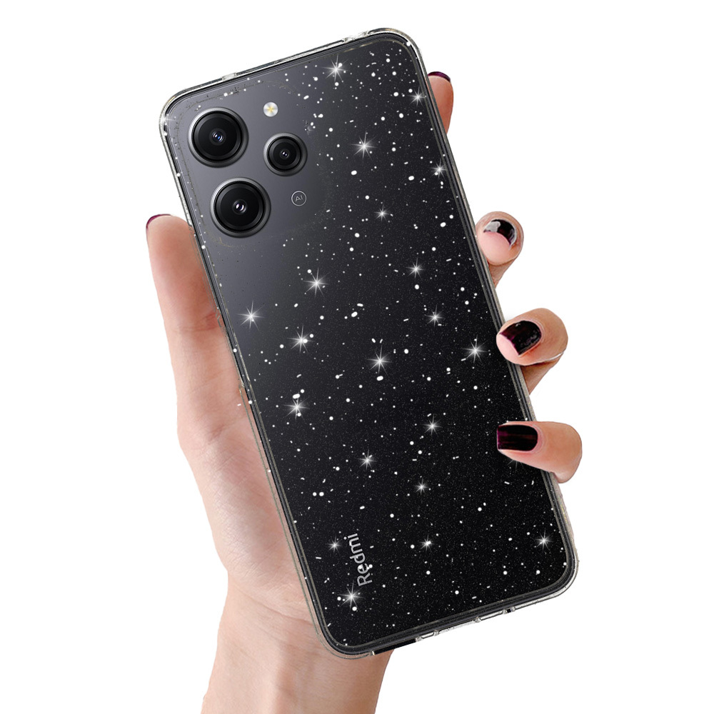 Crystal Glitter Suojakuori Xiaomi Redmi 12:lle - hopeinen