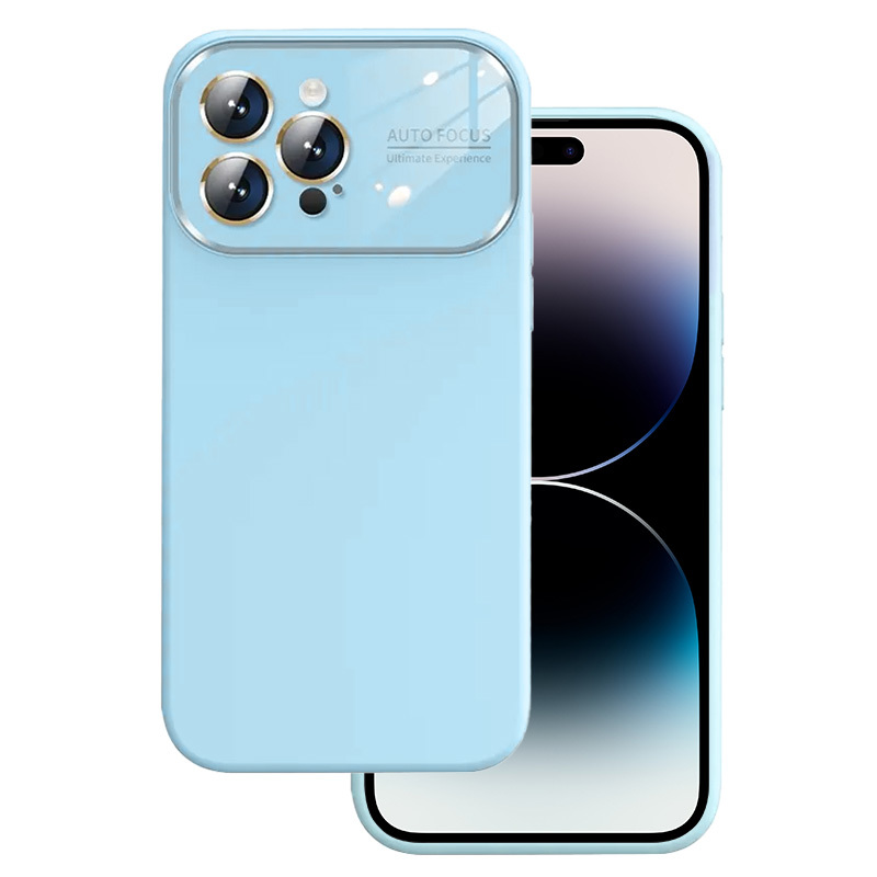 Pehmeä silikonisuojakuori linssillä iPhone 12:lle - vaaleansininen