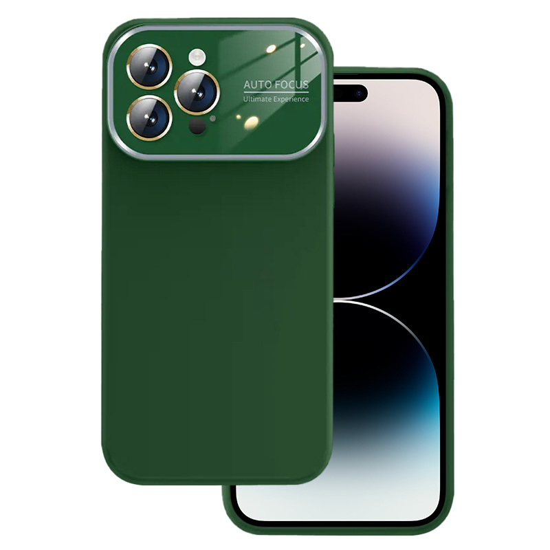 Pehmeä silikonisuojakuori linssillä iPhone 14 Pro Max:lle - vihreä