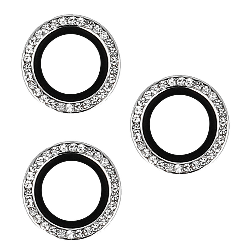 Karkaistu lasi HARD DIAMOND kameralle iPhone 15 Pro/15 Pro Max hopeinen - 3 linssia