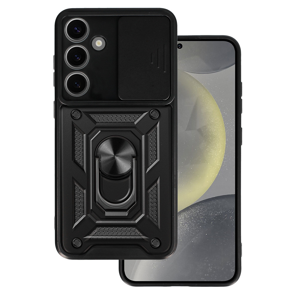 Slide Camera Armor Suojakuori Samsung Galaxy S24 Plus - musta