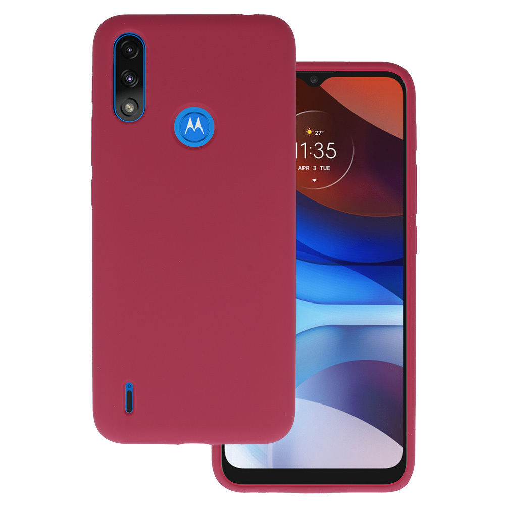 Silicone Lite Suojakuori Motorola Moto E7 Power/E7i Power - viininpunainen