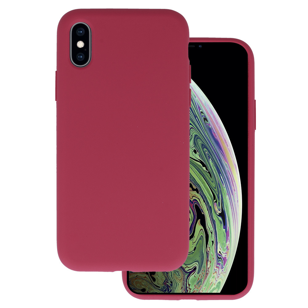 Silicone Lite Suojakuori iPhone X/XS:lle viininpunainen