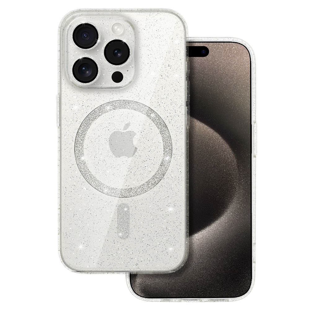 Kiiltävä magneettikuori iPhone 15 läpinäkyvä